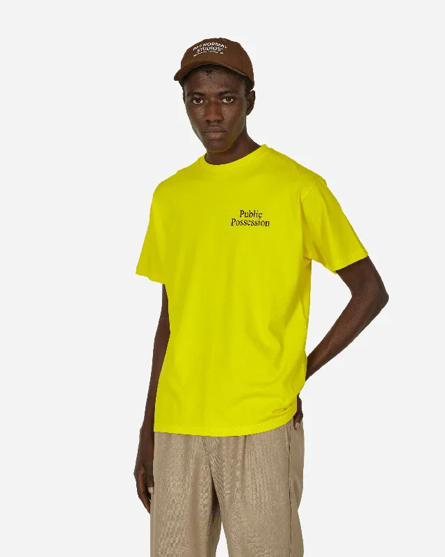 Men's sporty workout t-shirt-Tempel T-Shirt Yellow