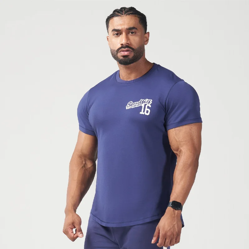 Men's comfortable activewear t-shirt-Golden Era Retro Muscle Tee - Patriot Blue