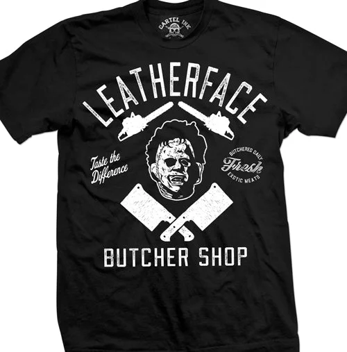 Men's gym-ready t-shirt-Leatherface Butcher Shop Mens T-Shirt