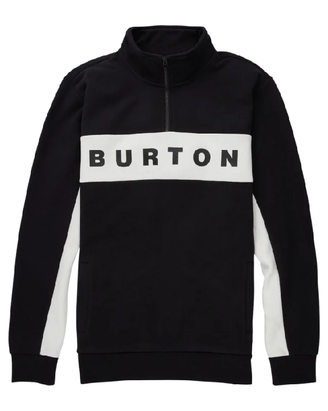 Men's party sweatshirt-Burton Mens Lowball Quarter-Zip Fleece - True Black