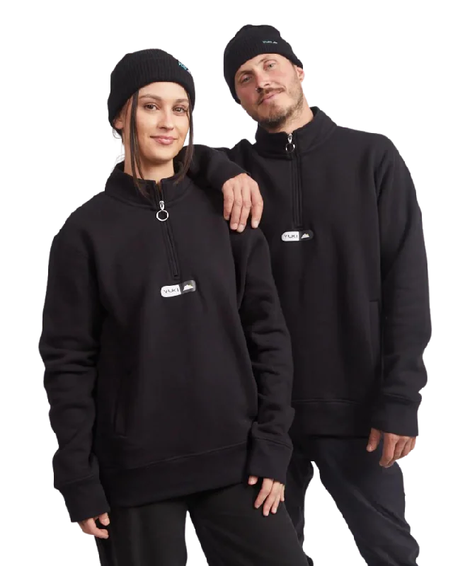 Men's tennis sweatshirt-Yuki Threads Pill Crew - Black