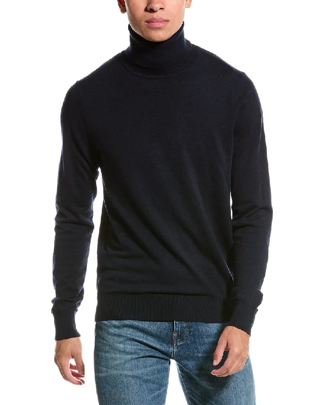 Men's hiking knit-Paisley & Gray Wool-Blend Turtleneck Sweater