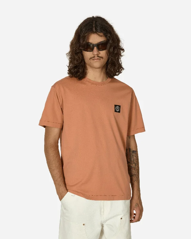 Men's modern athletic t-shirt-Garment Dyed Logo T-Shirt Orange