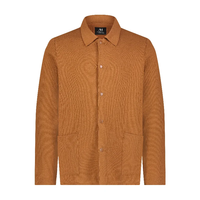 Men's windproof knitwear-Birdseye Button Up Sweater