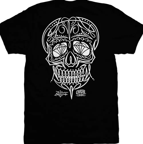 Men's yoga-friendly t-shirt-Pinstripe Skull Men's T-Shirt