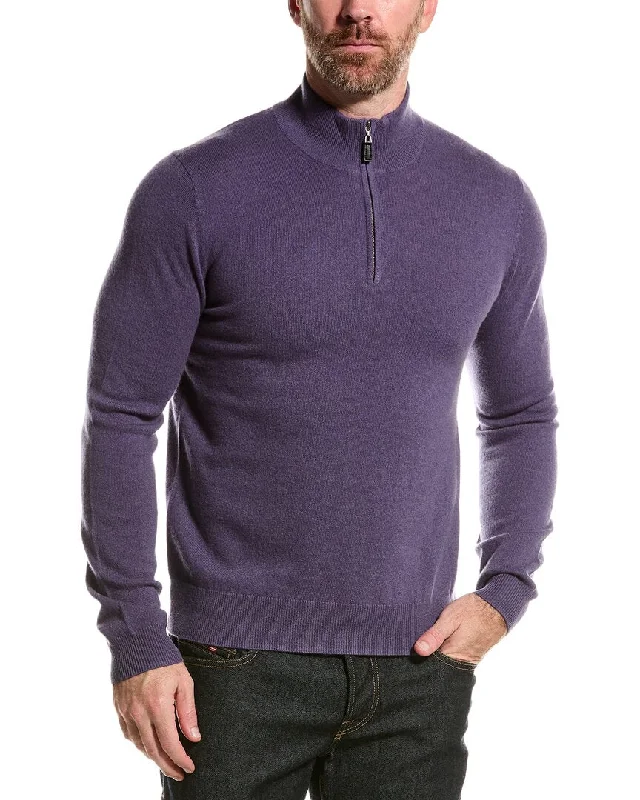 Men's casual sweater-Mette Cashmere 1/4-Zip Mock Sweater