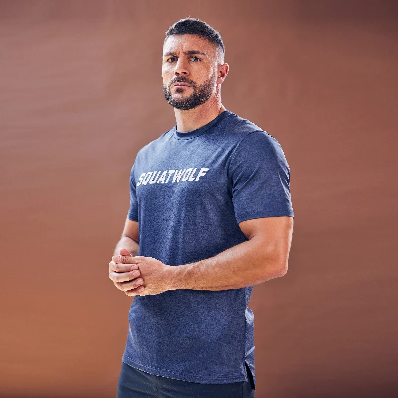 Men's ultra-lightweight workout t-shirt-Core AeroTech Muscle Tee - Navy Marl