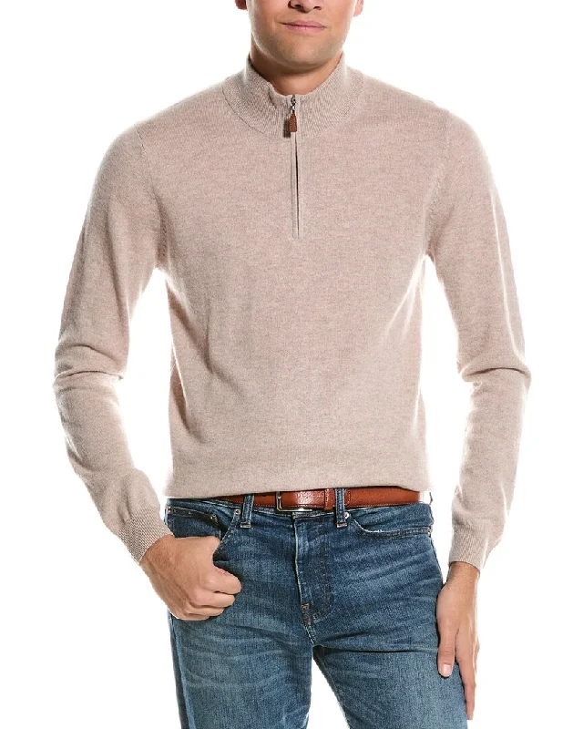 Men's baseball sweatshirt-Mette Quarter Zip Cashmere Pullover