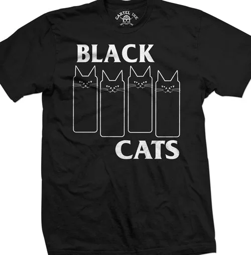 Men's summer gym t-shirt-Black Cats Mens T-Shirt