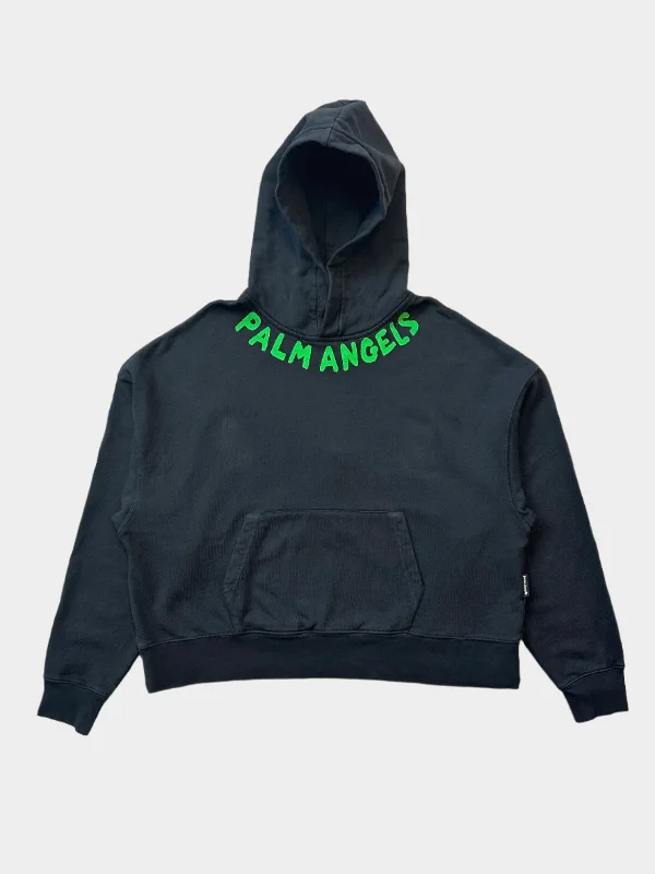 Men's antibacterial running hoodie-Green Logo Hoodie