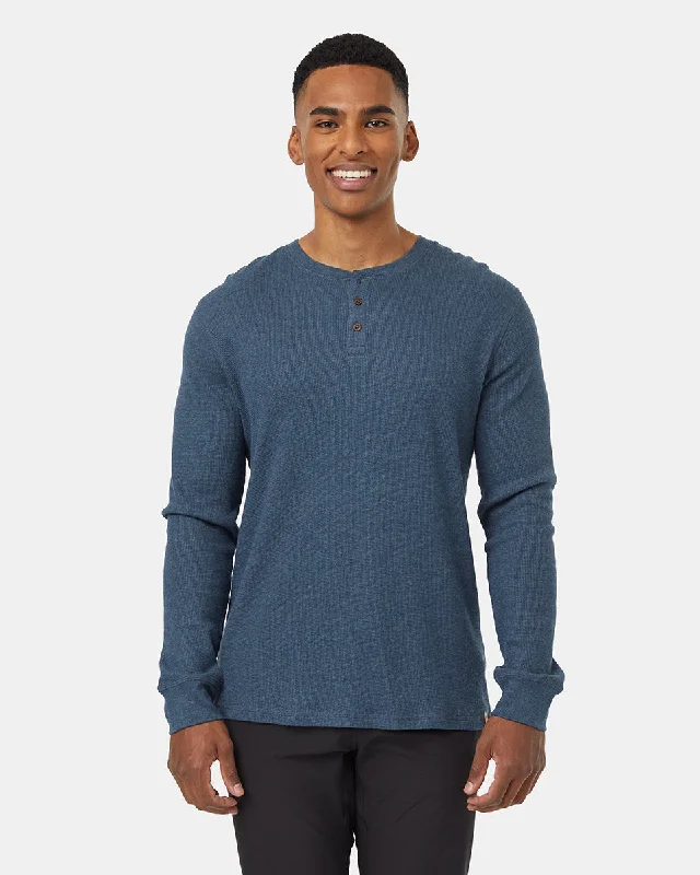 Men's quick-dry workout t-shirt-TreeWaffle Henley Longsleeve